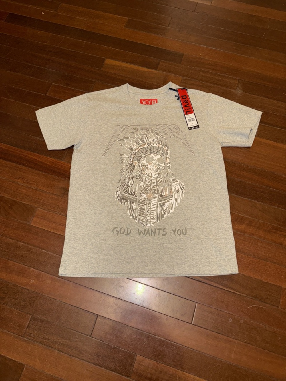 Gray Graphic Short Sleeve Tee - 'God Wants You'